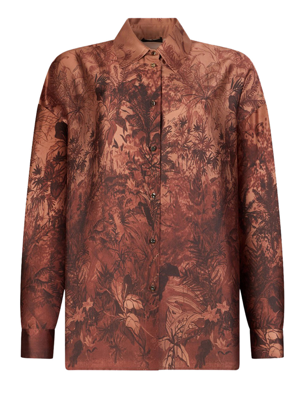 LIU.JO BLACK Liu Jo Camicia In Twill Stampato - Marrone Cuoio Jungle Hide