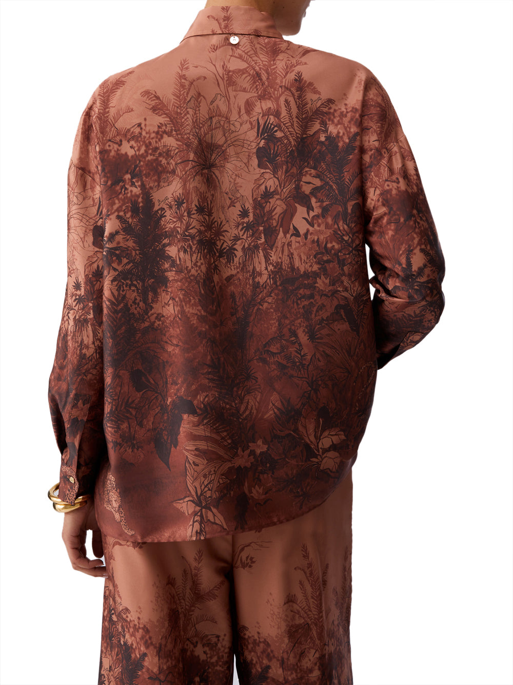 LIU.JO BLACK Liu Jo Camicia In Twill Stampato - Marrone Cuoio Jungle Hide
