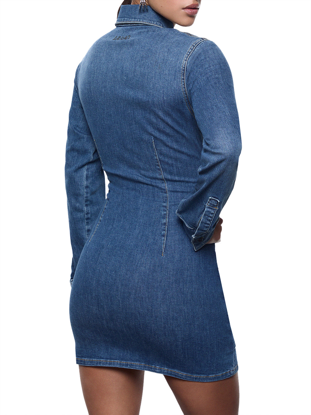 LIUJO CAPSULE ELODIE Abito Liu Jo Corto In Denim Con Stringhe Blu DENIM