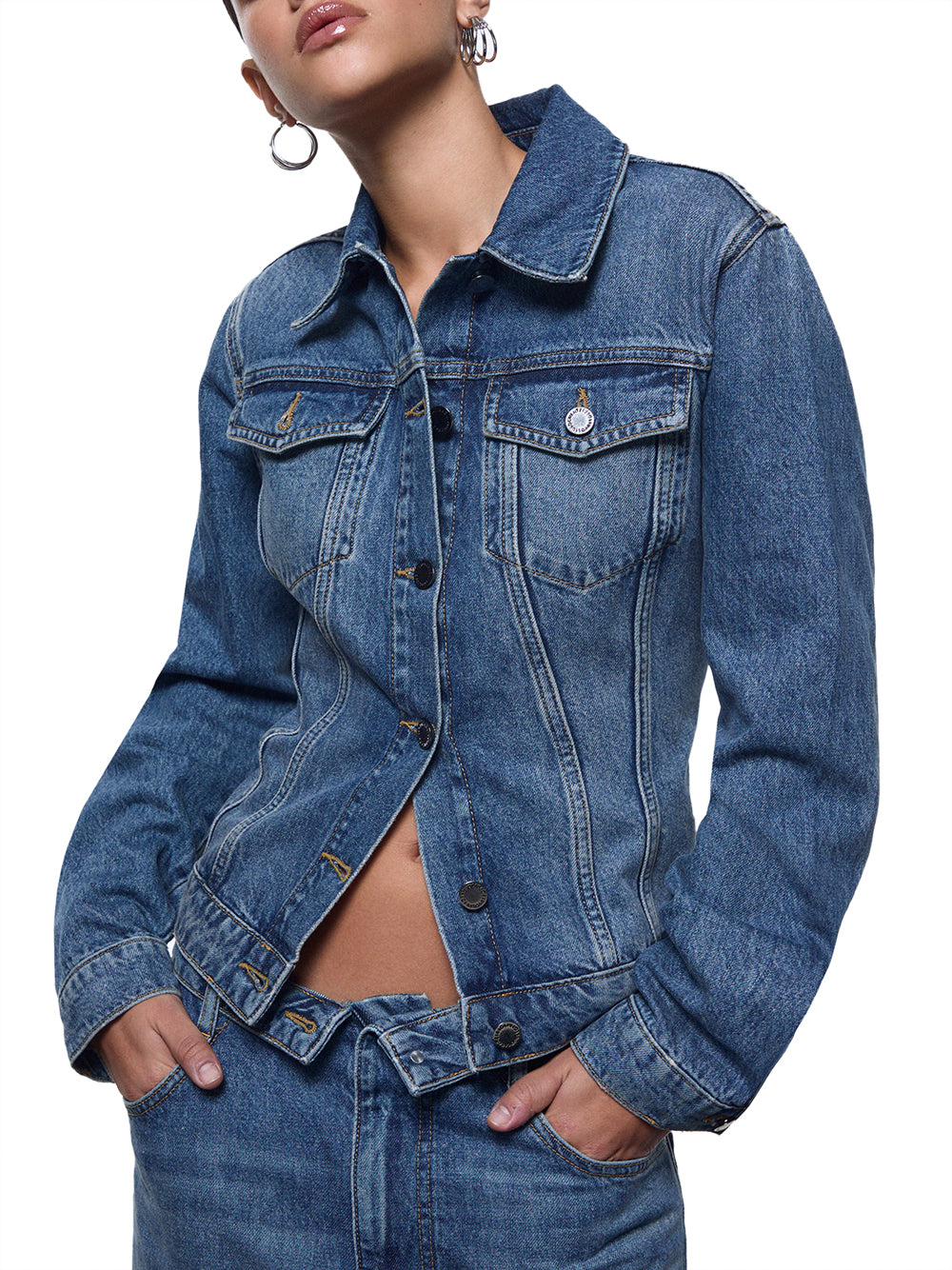 LIUJO CAPSULE ELODIE Giacca Liu Jo In Denim Con Stringhe - Blu DENIM