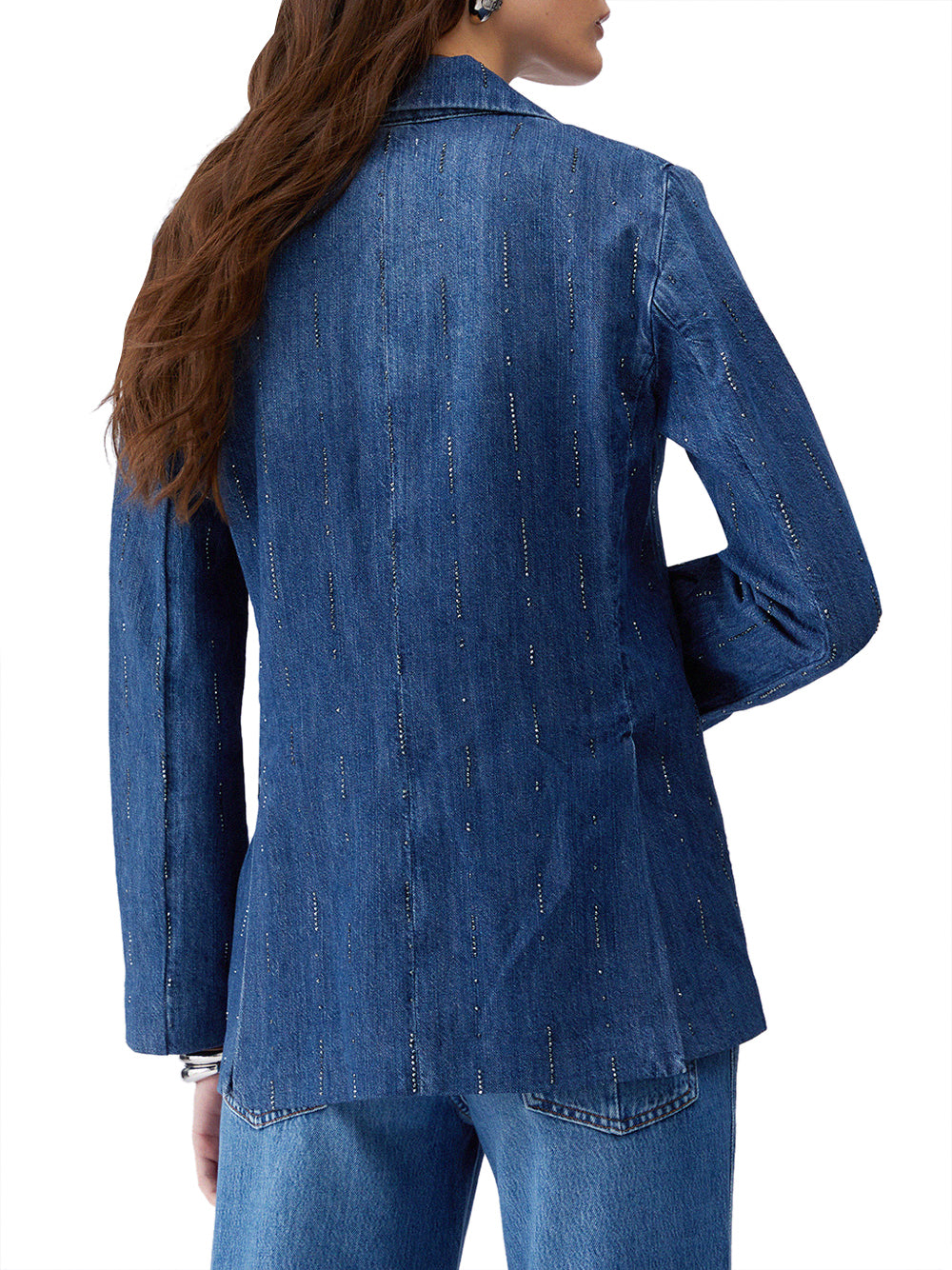 LIUJO DENIM Blazer Liu Jo Con Strass - Denim Den.Blue Starry Wash