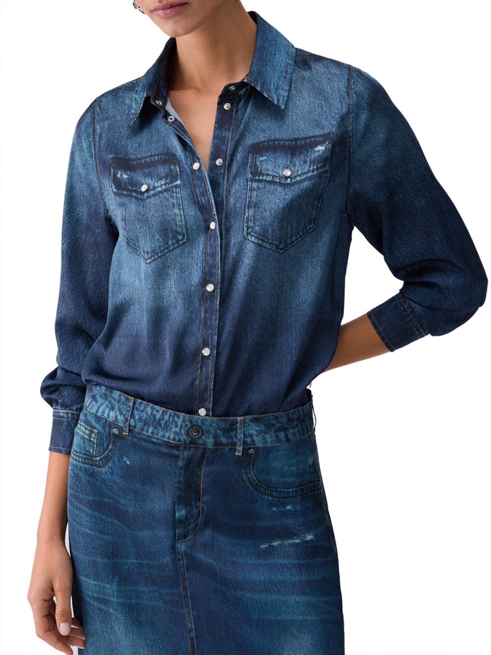 LIUJO DENIM Camicia Con Stampa Digitale Liu Jo - Blu Blu