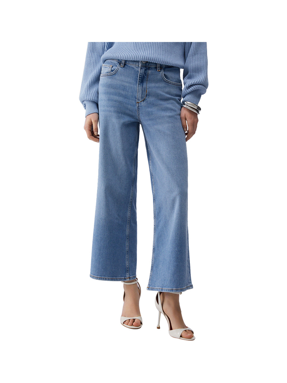 LIUJO DENIM Jeans Liu Jo Flare Cropped - Denim Chiaro Light Denim