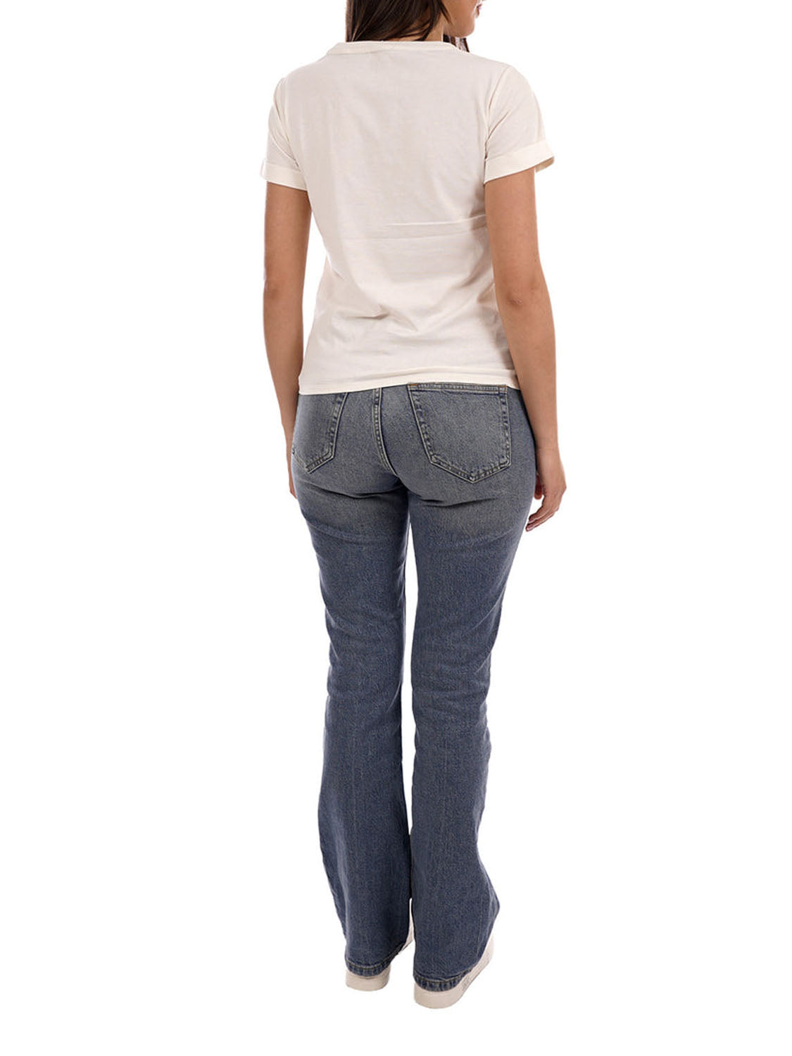 LIUJO SPORT Liu Jo T-Shirt Strass In Applicazione - Bianco White Milk/Strass