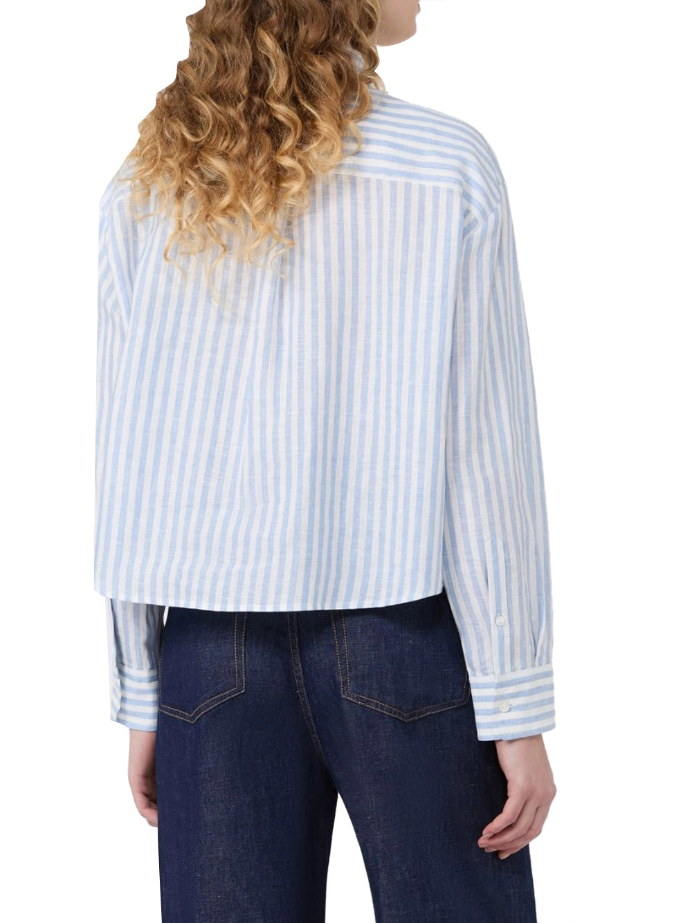 MAXMARA WEEKEND 2USCITA Max Mara Camicia Boxy In Tela Di Lino - Azzurro Azzurro