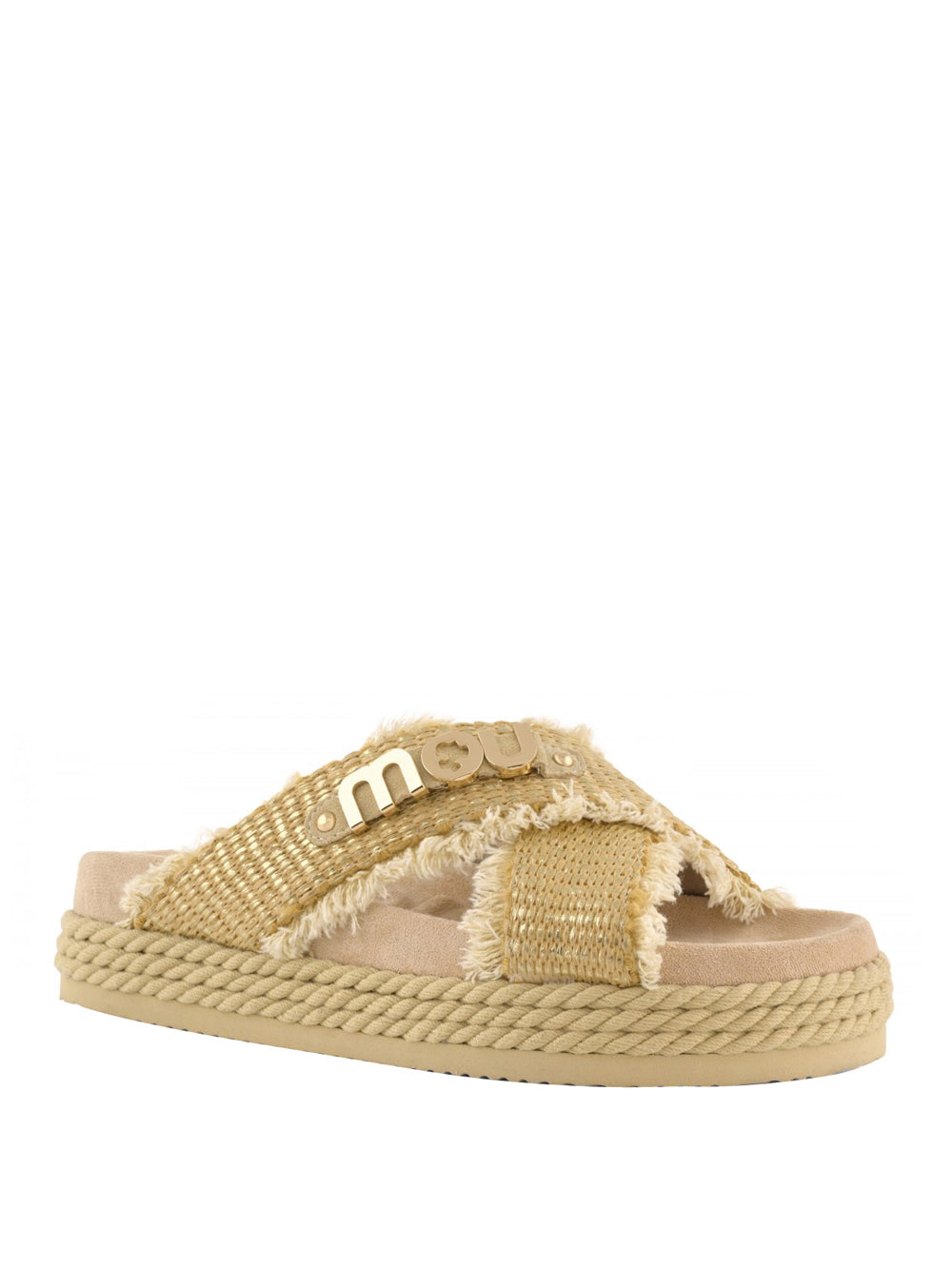 MOU Mou Sandalo Criss Cross Rope - Raffia RAFFIA