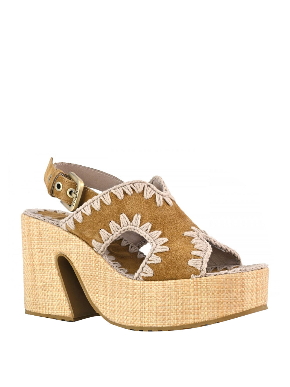 MOU Sandalo Mou Raffia Platform - Cognac Cognac