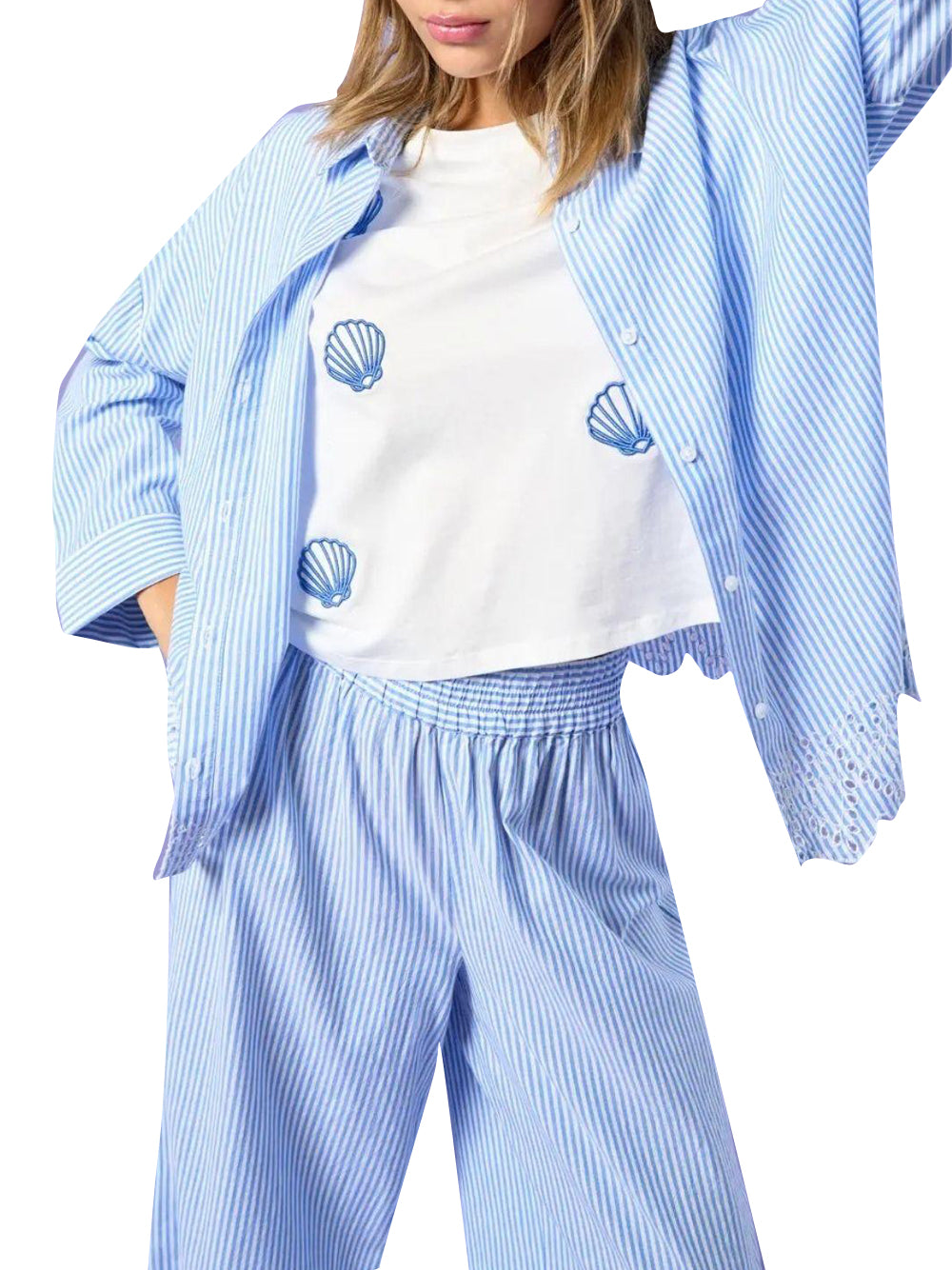 ONLY DROP 1 Camicia Onlgraces Only - Blu Blu/bianco