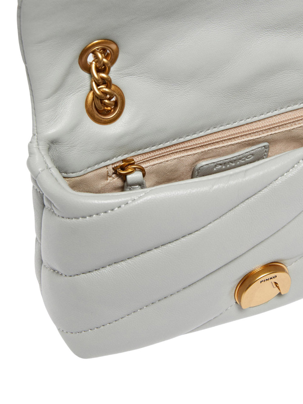 PINKO Borsa A Tracolla Pinko Baby Love Bag Puff Maxi Quilt Grigio Oro GRIGIO/ORO