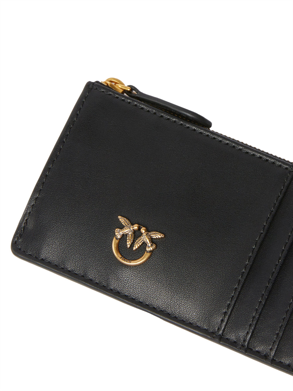 PINKO Porta Carte Pinko Airone Con Zip Nero Oro Nero/oro