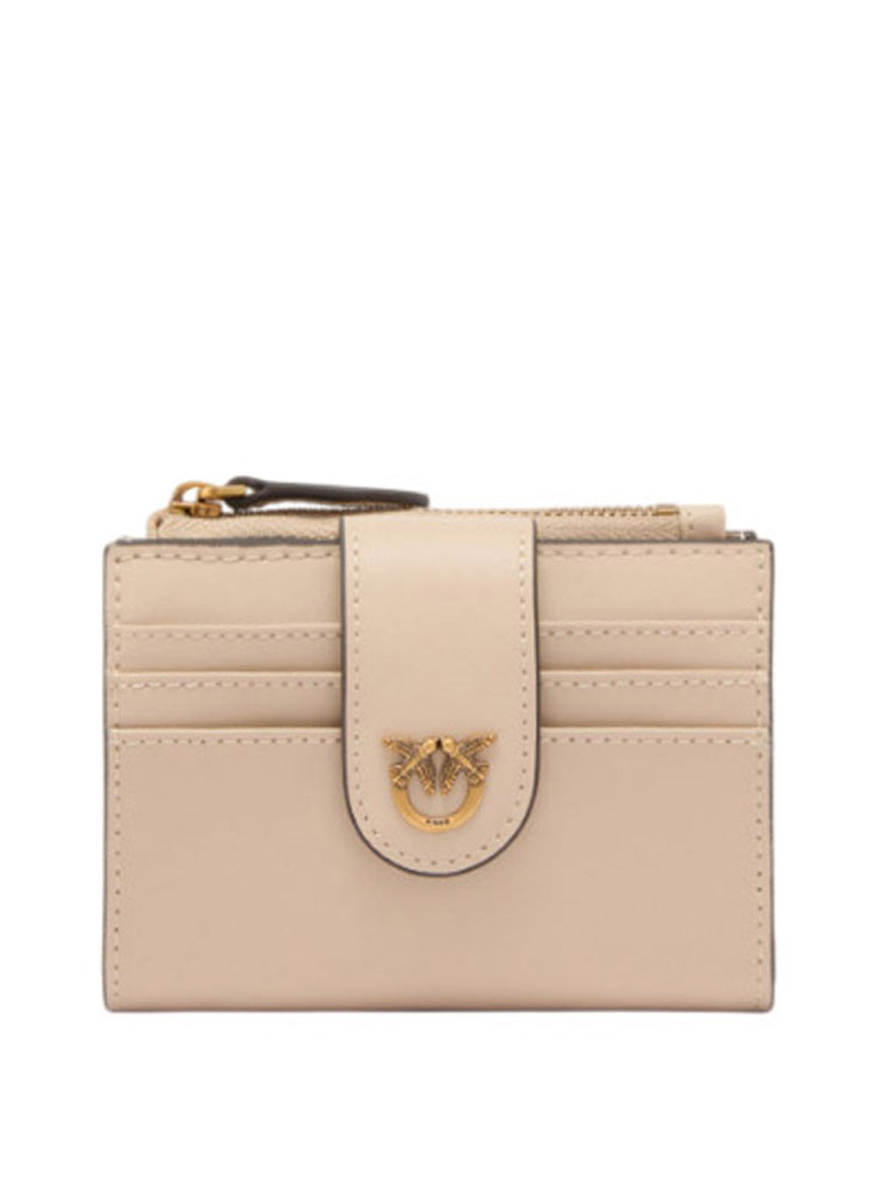 PINKO Portafoglio Pinko Piccolo In Pelle Liscia Con Logo Beige Oro BEIGE/ORO