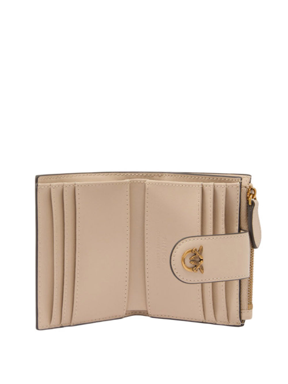 PINKO Portafoglio Pinko Piccolo In Pelle Liscia Con Logo Beige Oro BEIGE/ORO