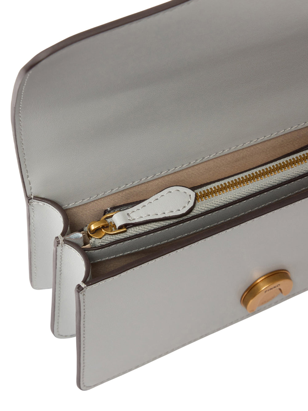 PINKO Borsa A Tracolla Pinko Piccola Love Bag One In Pelle Grigio Oro GRIGIO/ORO
