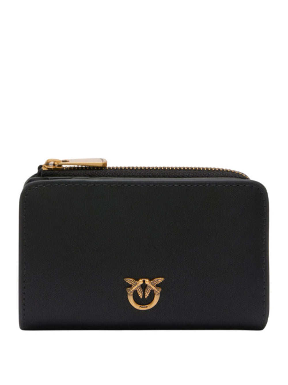 PINKO Portafoglio Pinko Mini In Pelle Con Love Birds Nero Oro Nero/oro