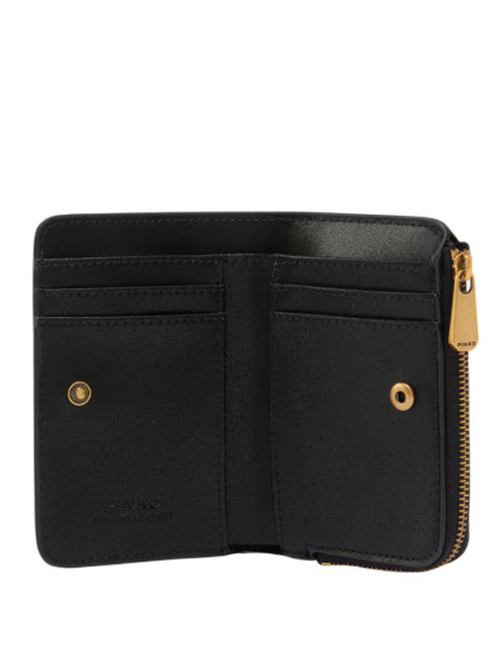 PINKO Portafoglio Pinko Mini In Pelle Con Love Birds Nero Oro Nero/oro