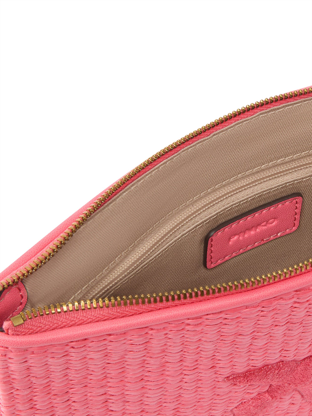 PINKO Pochette Pinko In Rafia Con Logo Love Birds - Fucsia Fucsia