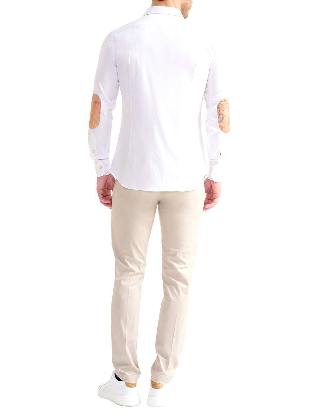 PRIMA CLASSE Alviero Martini Camicia Slim In Cotone Stretch Con Toppe - Bianca Bianco