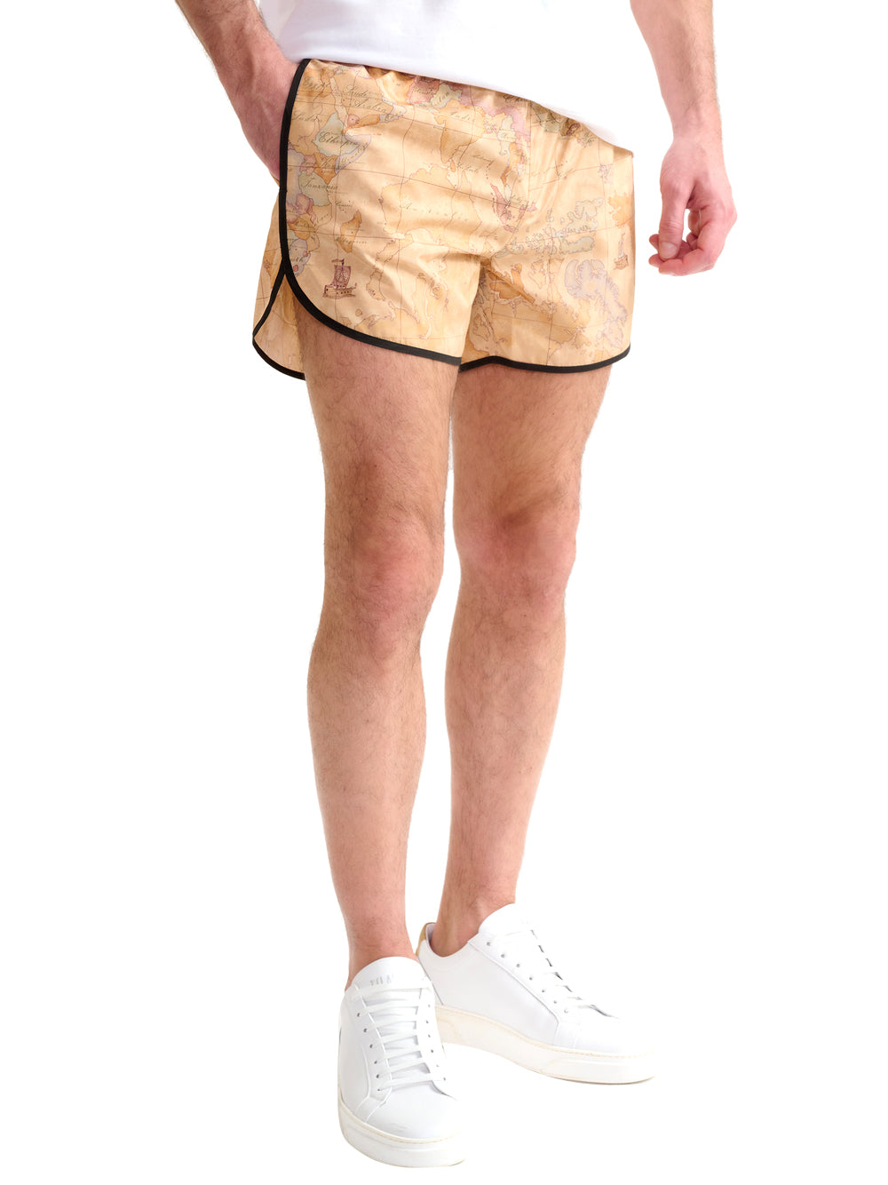 PRIMA CLASSE BEACH Alviero Martini Boxer Corto Geo Classic - Beige Nero+Geo Classico