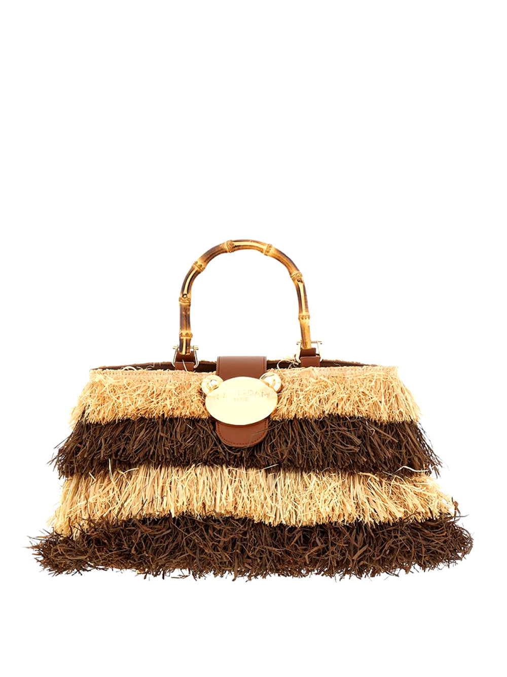 RUE MADAM Borsa A Mano Rue Madam Riad Fringes Basket - Naturale Marrone