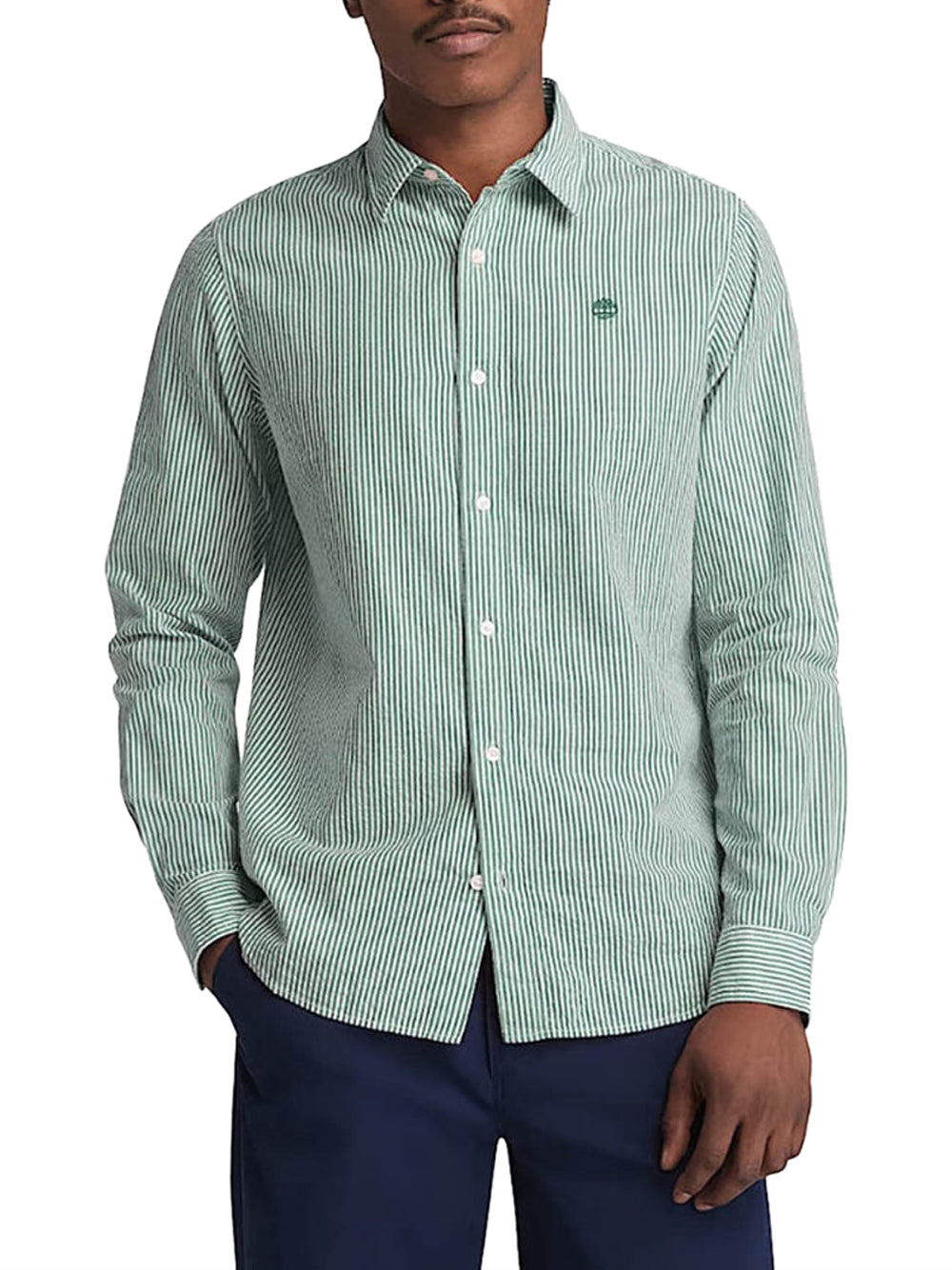 TIMBERLAND Camicia Ls Seersucker Striped Timberland - Verde Verde