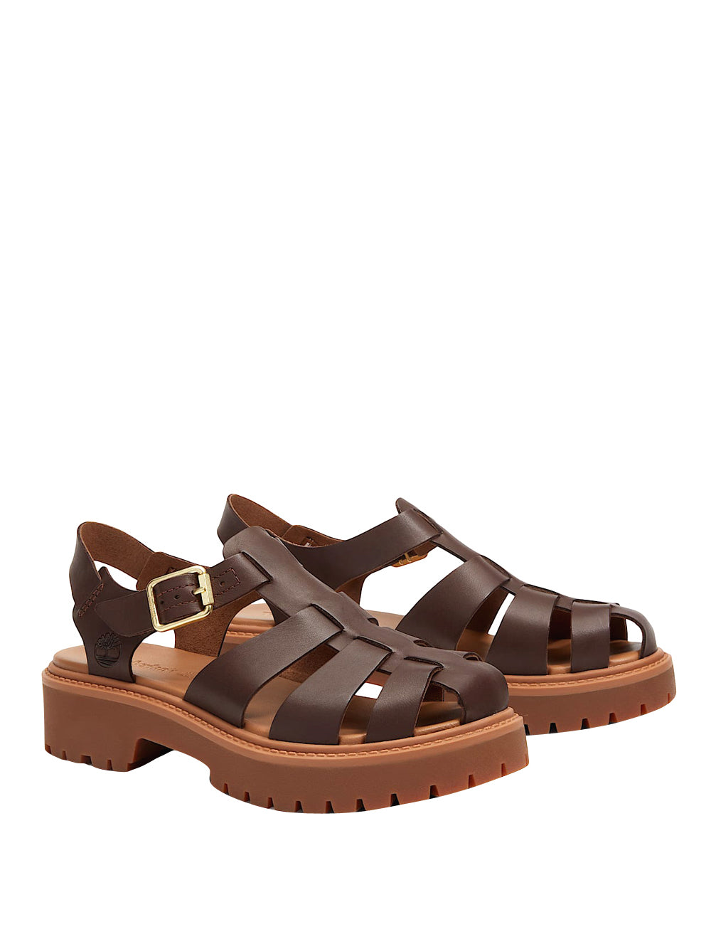 TIMBERLAND Timberland Sandalo Fisherman con Plateau Stone Street da Donna Marrone Scuro Dark Brown Full Grain