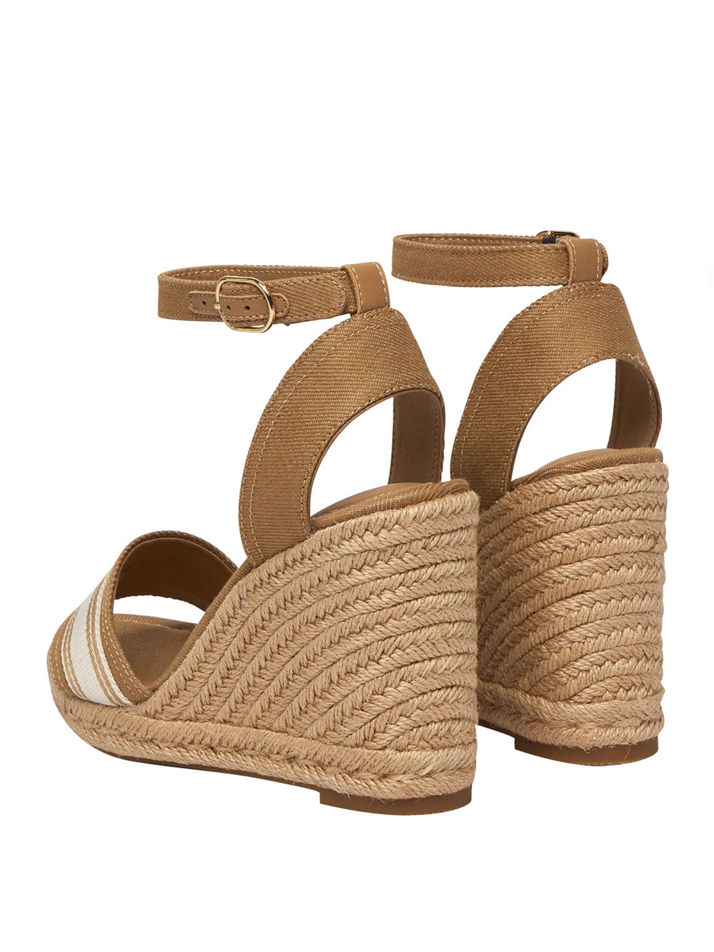 TOMMY HILFIGER 2USCITA Tommy Hilfiger Sandalo Espadrillas High Wedge Espad Webbing - Beige Safari Canvas