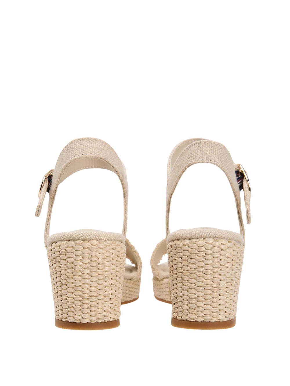 TOMMY HILFIGER 2USCITA Sandalo Tommy Hilfiger Espadrillas In Tessuto Con Plateau Beige Classic Beige