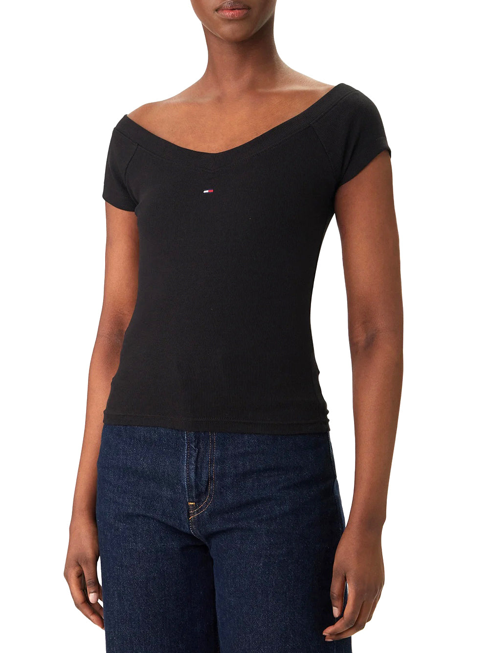 TOMMY JEANS 2USCITA Tommy Jeans Blusa Slim Fit Off Shoulde - Nero BLACK