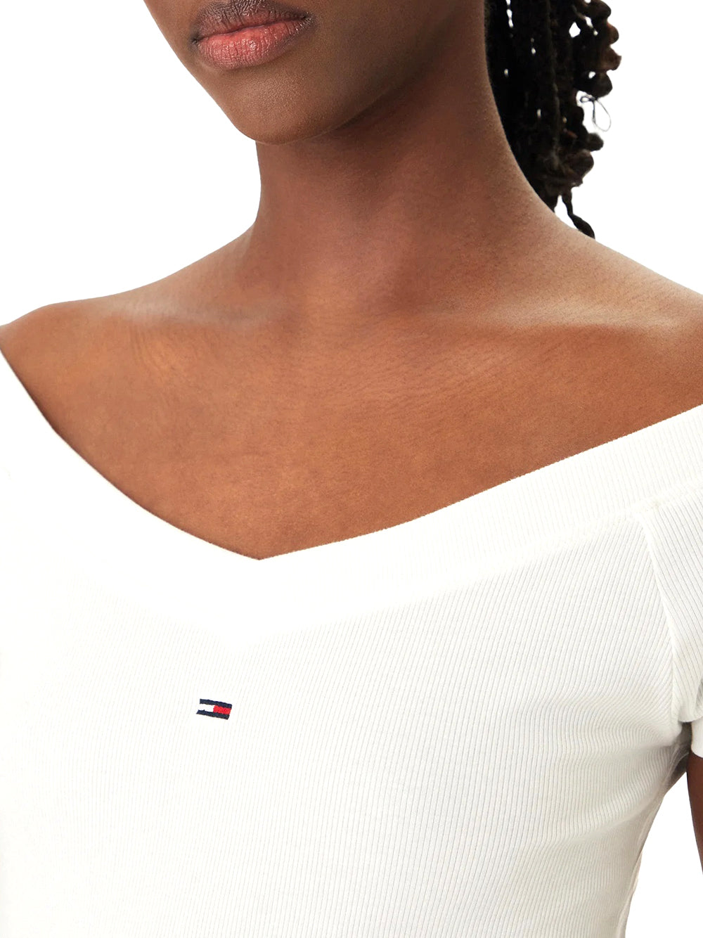 TOMMY JEANS 2USCITA Tommy Jeans Blusa Slim Fit Off Shoulde - Ecru Ecru