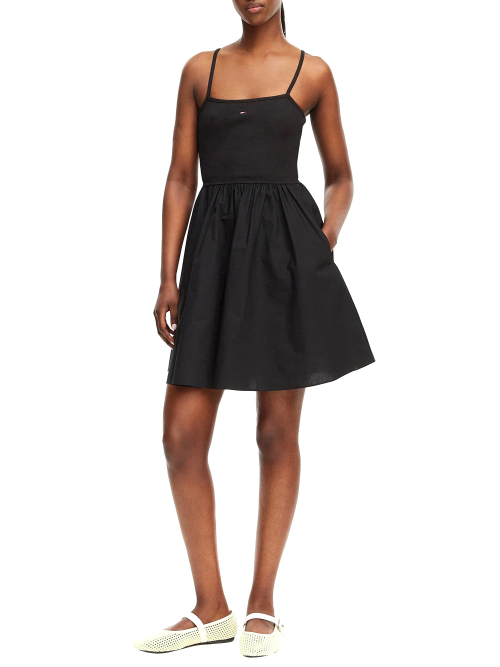 TOMMY JEANS 2USCITA Tommy Hilfiger Abito Poplin Mix - Nero BLACK