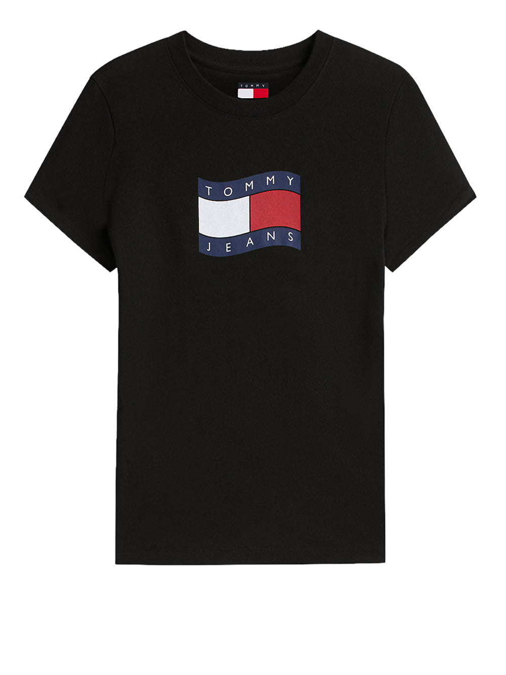 TOMMY JEANS 2USCITA Tommy Jeans T-shirt Slim Fit Con Bandierina Ondulata - Nero BLACK