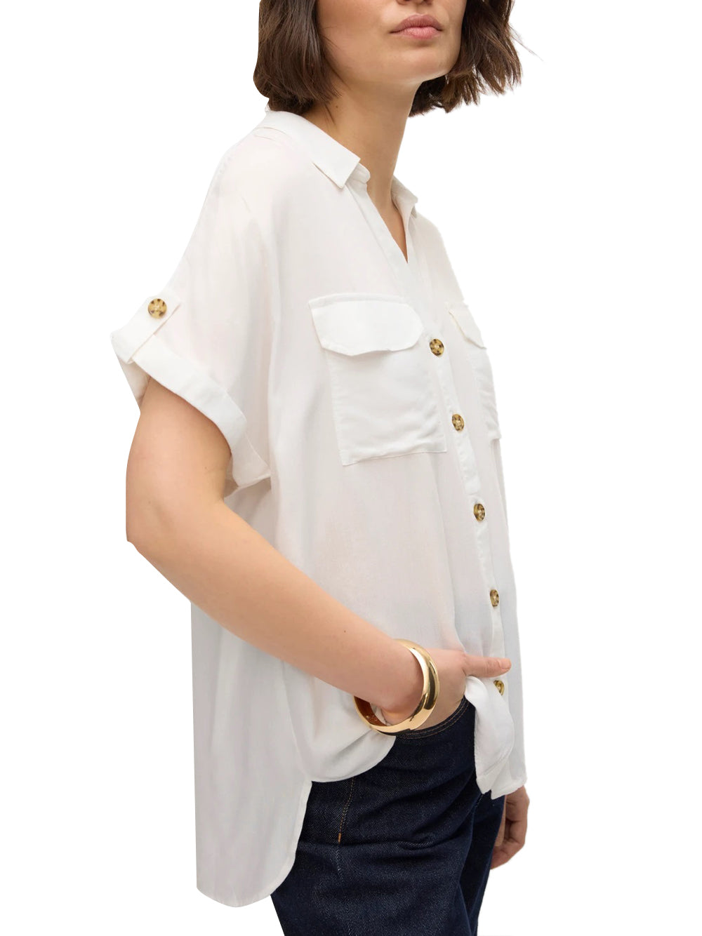 VERO MODA STC Camicia Vero Moda Vmbumpy - Bianco Bianco