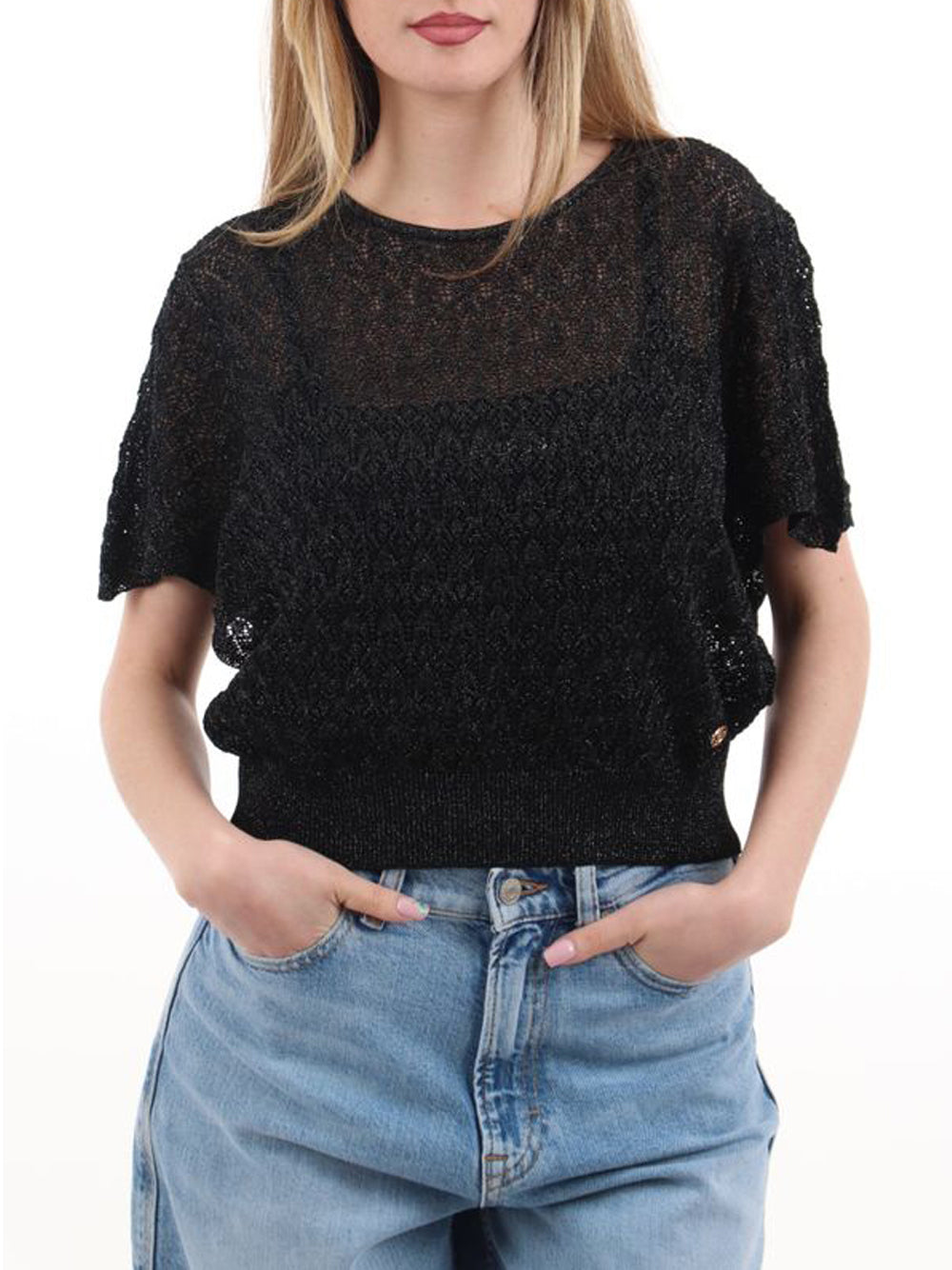 YES ZEE Maglia Yes Zee Con Maniche A Farfalla - Nero Nero