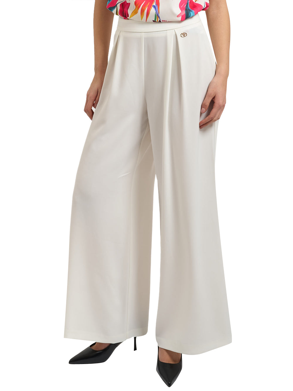 YES ZEE Pantalone a Palazzo Yes Zee - Gesso Gesso