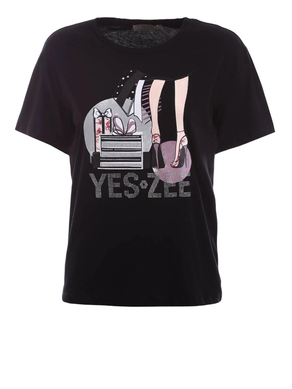 YES ZEE T-Shirt Yes Zee Girocollo - Nero Nero