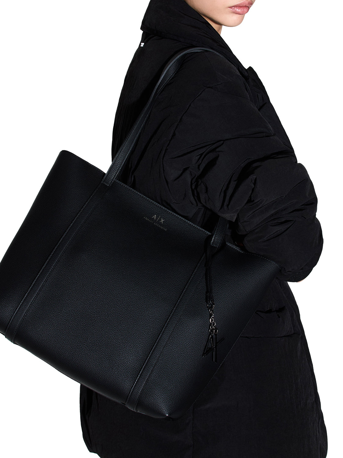 ARMANI EXCHANGE Armani Exchange Borsa Shopper Logo Frontale Nero Black/Lady