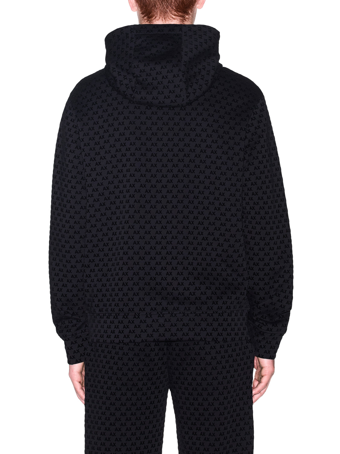 ARMANI EXCHANGE Felpa Armani Exchange Monogramma All Over - Nero BLACK