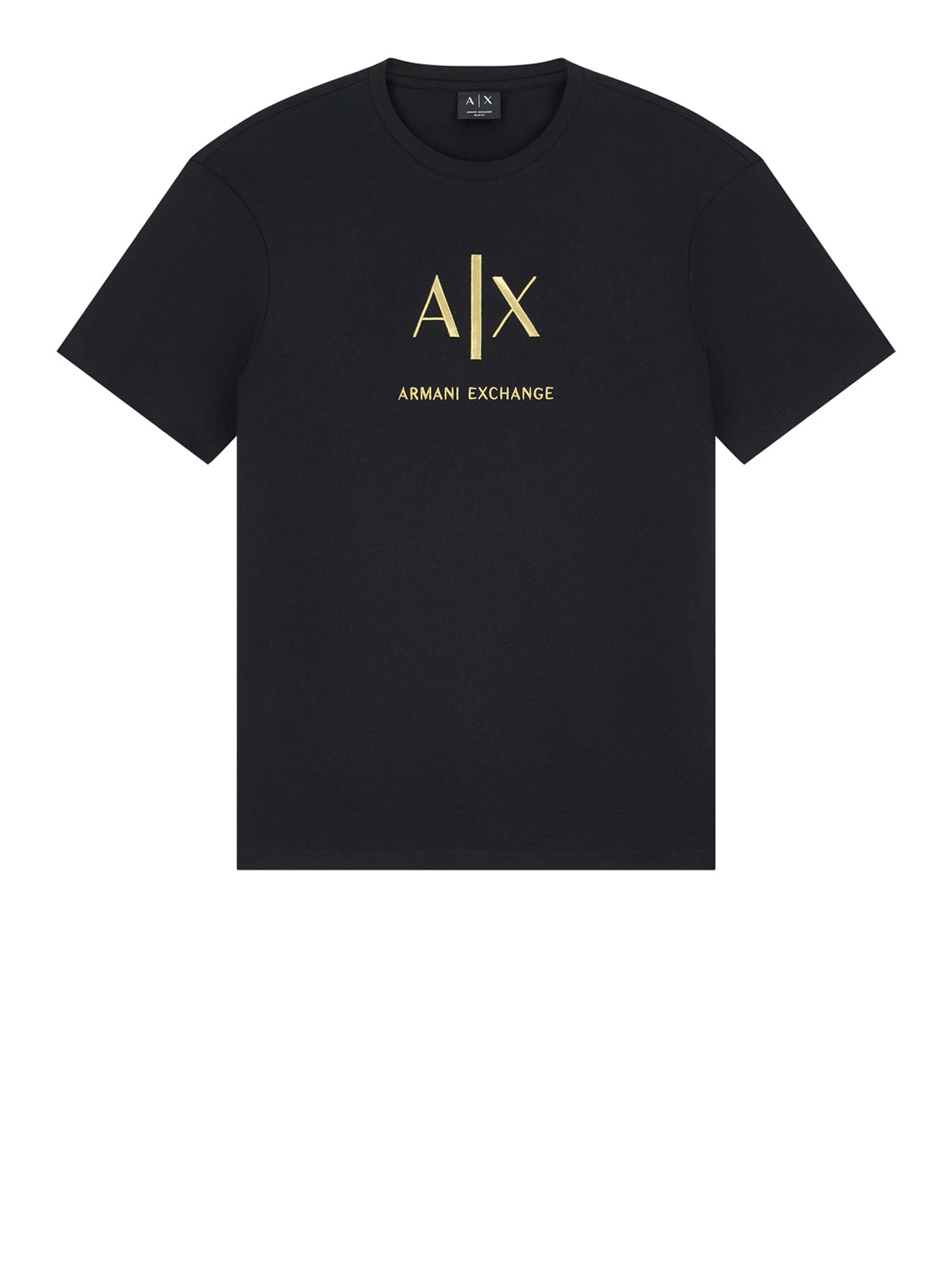 ARMANI EXCHANGE T-shirt Armani Exchange slim Black and Gold in cotone con logo - Nero BLACK