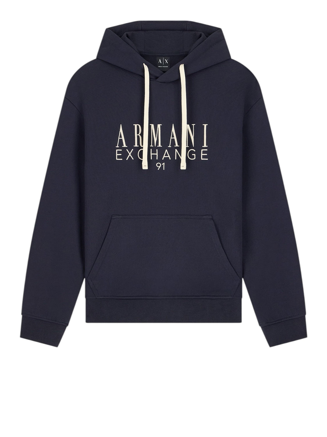 Armani Exchange Felpa Regular In Cotone French Terry Armani Exchange - Blu Scuro Deep Navy