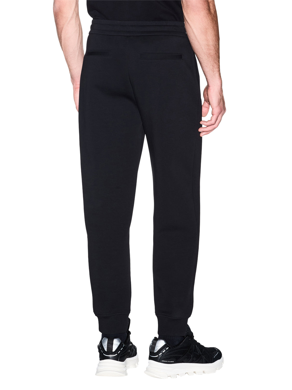 ARMANI EXCHANGE Pantatuta Armani Exchange jogger in cotone stretch con logo e coulisse Nero BLACK