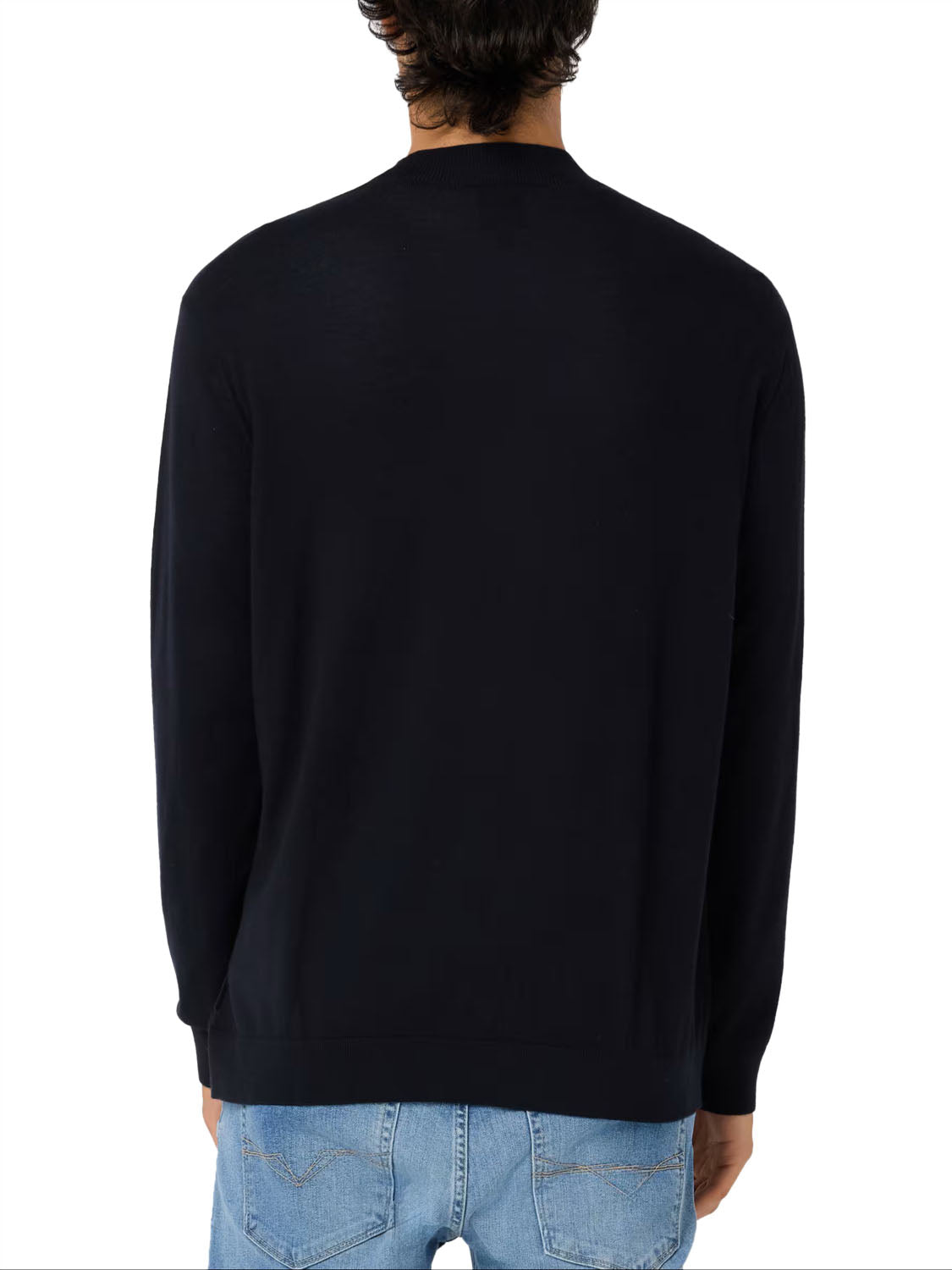 ARMANI EXCHANGE Cardigan Con Bottoni In Misto Lana Armani Exchange - Blu Deep Navy