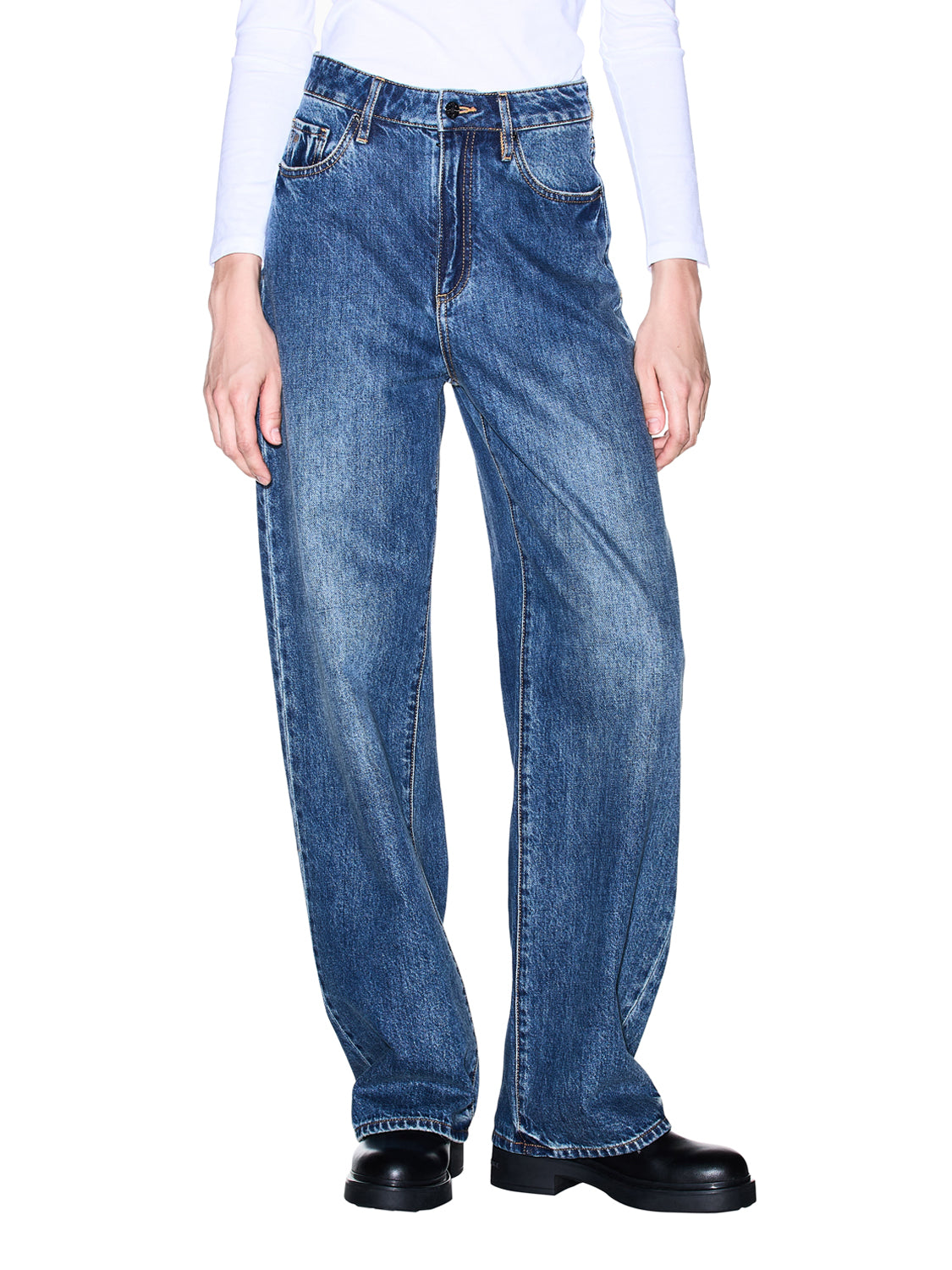 ARMANI EXCHANGE Jeans Armani Exchange 5 Tasche A Gamba Larga In Denim Blue Denim