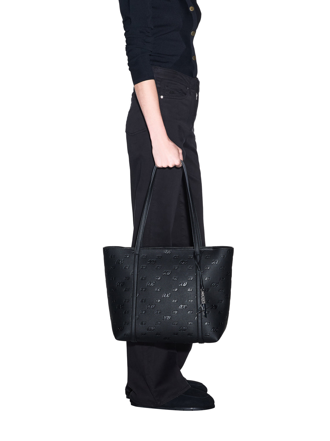 ARMANI EXCHANGE Armani Exchange Borsa Shopper Charm Logo Nero BLACK