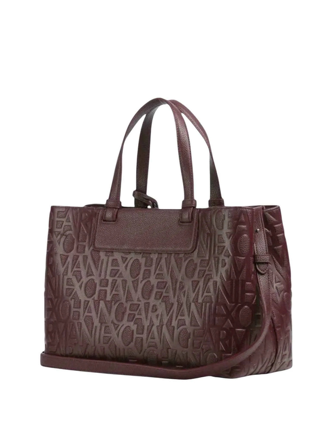 ARMANI EXCHANGE Borsa Shopper Armani Exchange Stampa Monogramma Marrone Antagonist