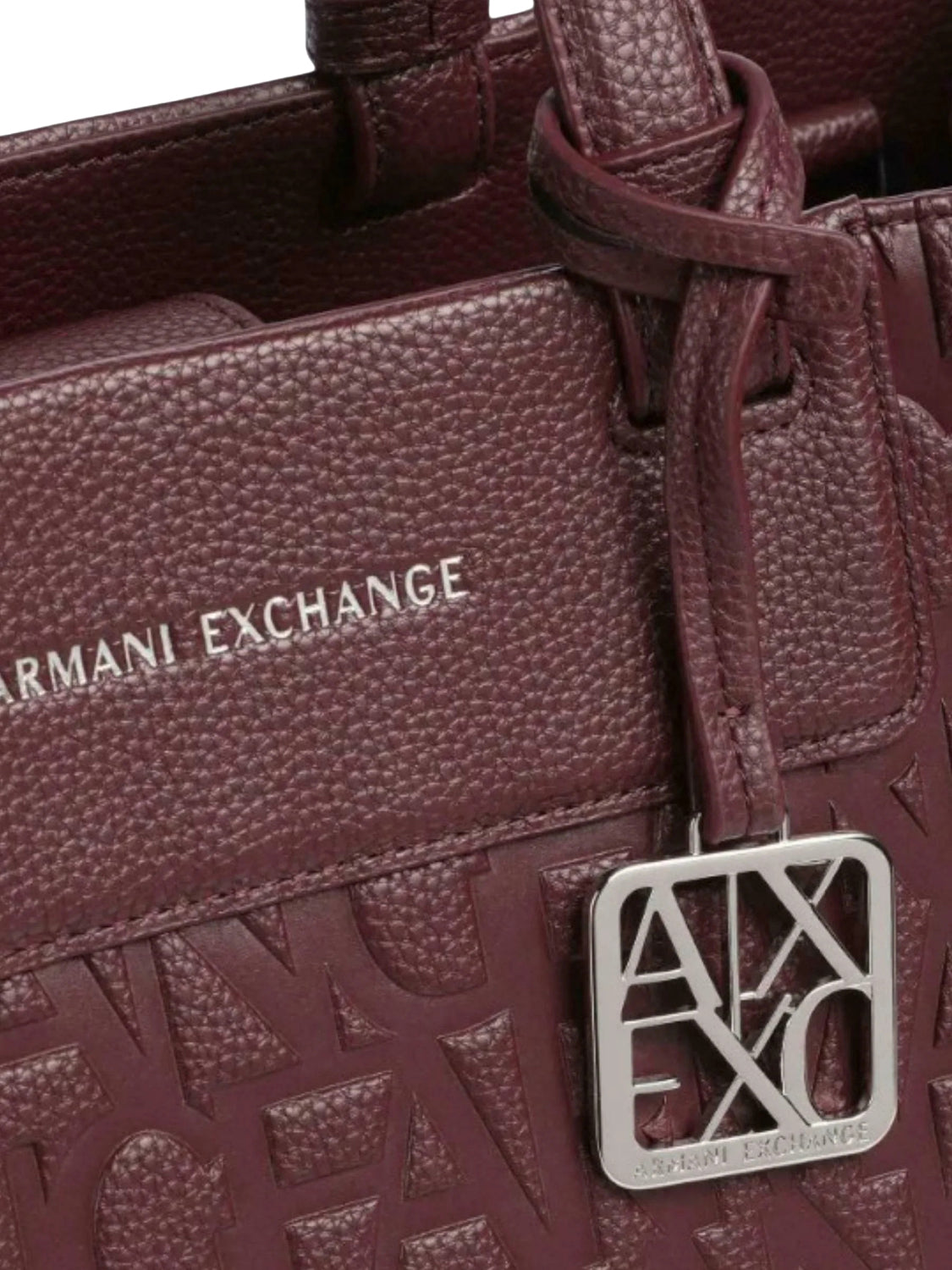 ARMANI EXCHANGE Borsa Shopper Armani Exchange Stampa Monogramma Marrone Antagonist