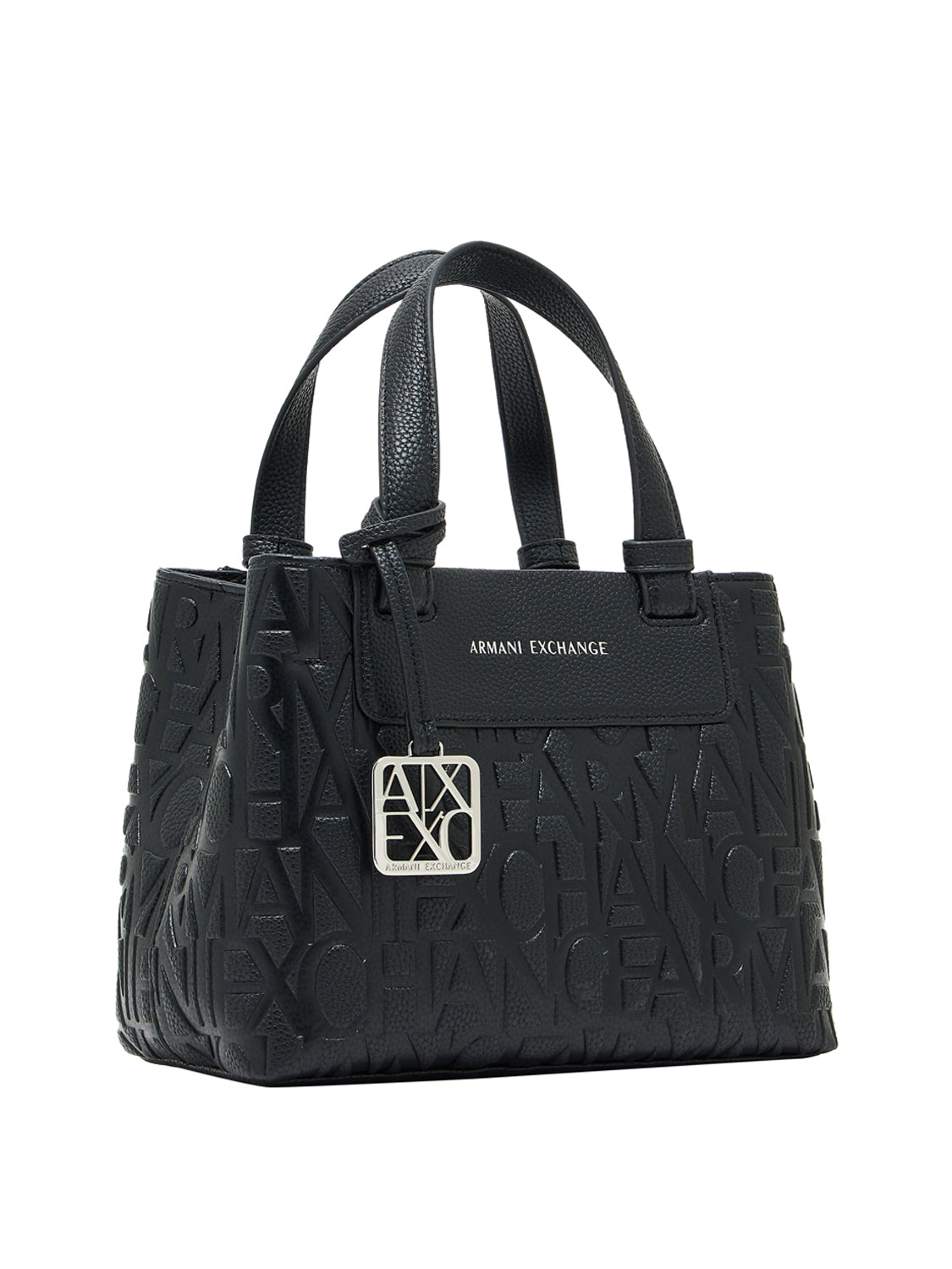 ARMANI EXCHANGE Borsa Armani Exchange shopping Tote con logo in rilievo e tracolla Nero BLACK