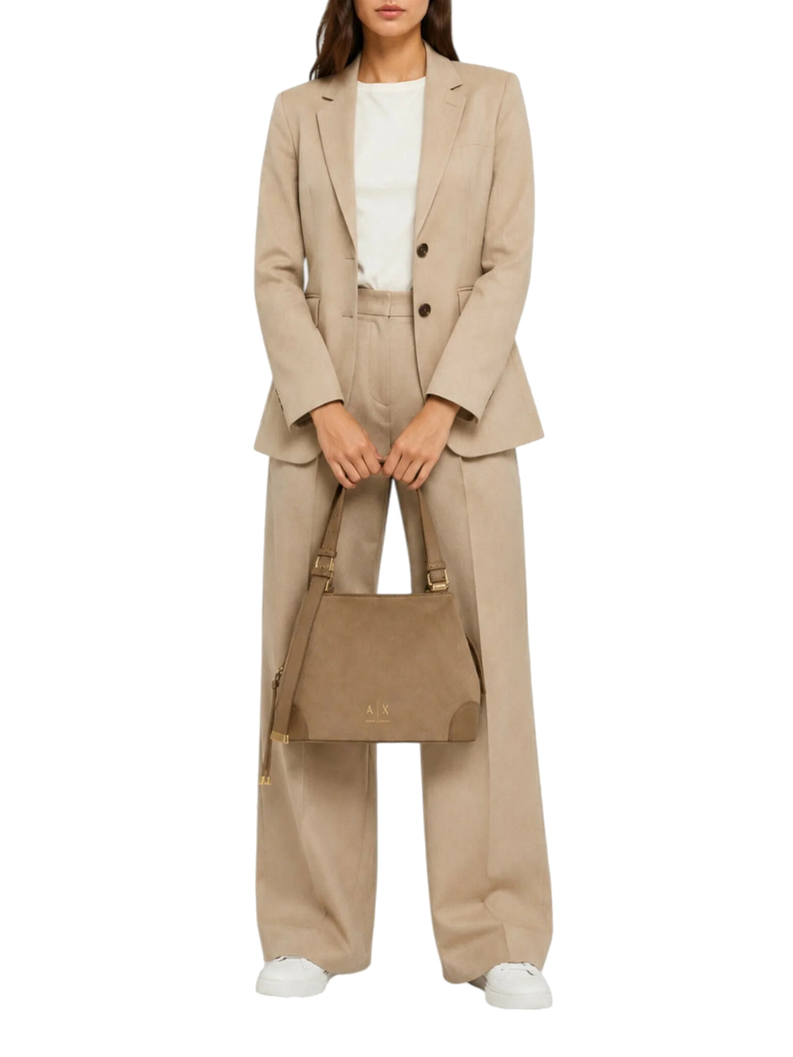 ARMANI EXCHANGE Borsa Shopper Armani Exchange Logo Frontale Beige Marionette