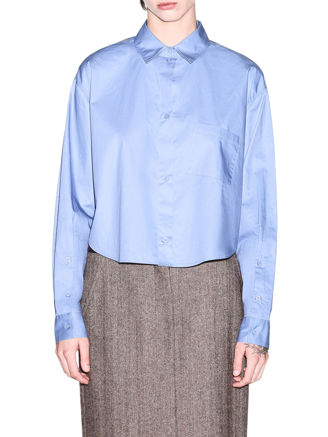 ARMANI EXCHANGE Camicia Armani Exchange In Tinta Unita Azzurro Country Blue