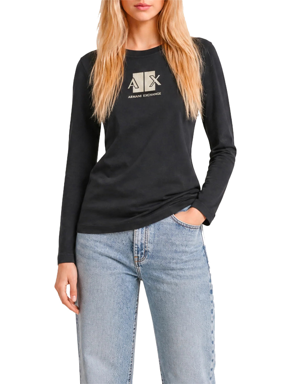 ARMANI EXCHANGE Armani Exchange T-Shirt Logo Frontale Nero BLACK