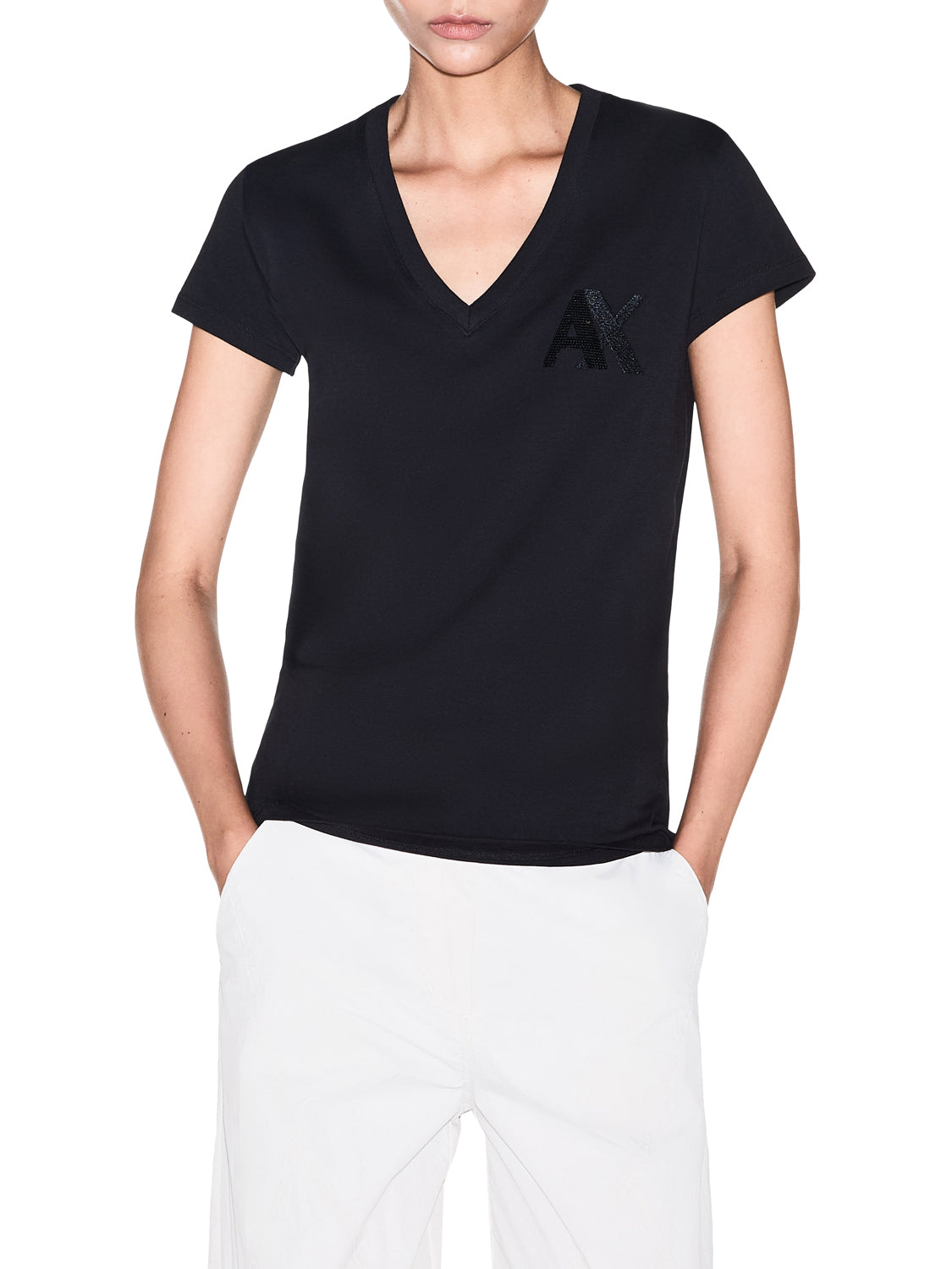 ARMANI EXCHANGE Armani Exchange T-Shirt Logo Frontale Nero BLACK